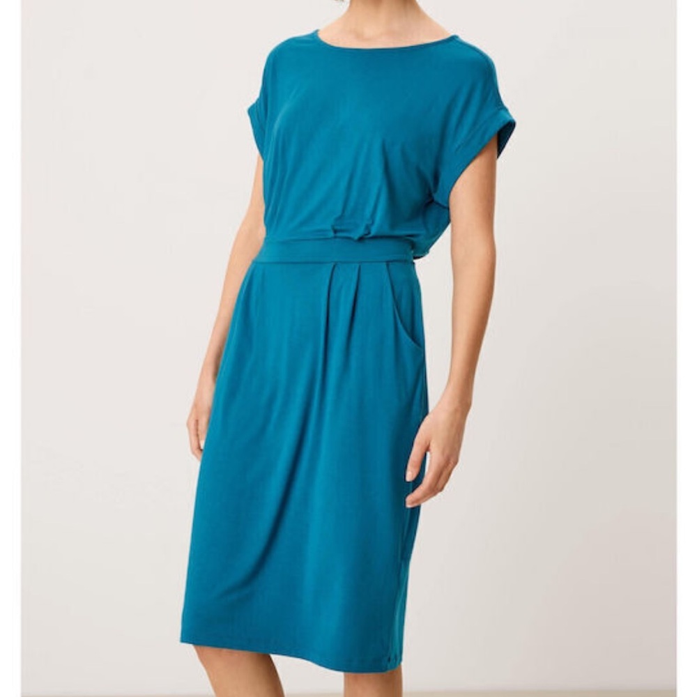 Ladies Teal Midi Short Sleeve Dress Size XL